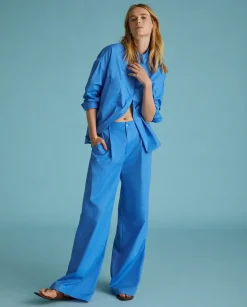 YERSE Shirts And Blouses^Cotton Shirt Pockets Blue