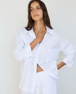 YERSE Shirts And Blouses^Cotton Shirt Pockets White