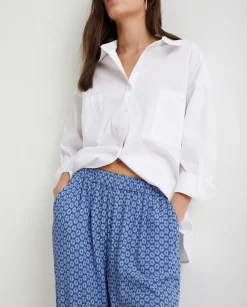 YERSE Shirts And Blouses^Cotton Shirt Pockets White