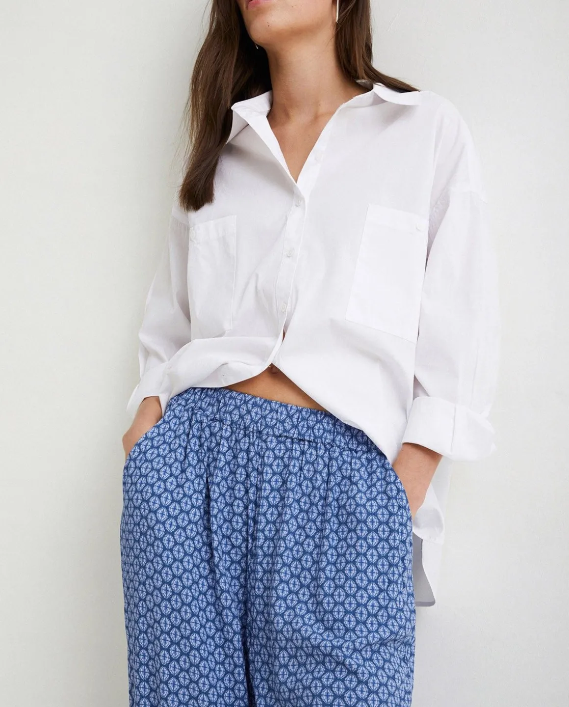YERSE Shirts And Blouses^Cotton Shirt Pockets White
