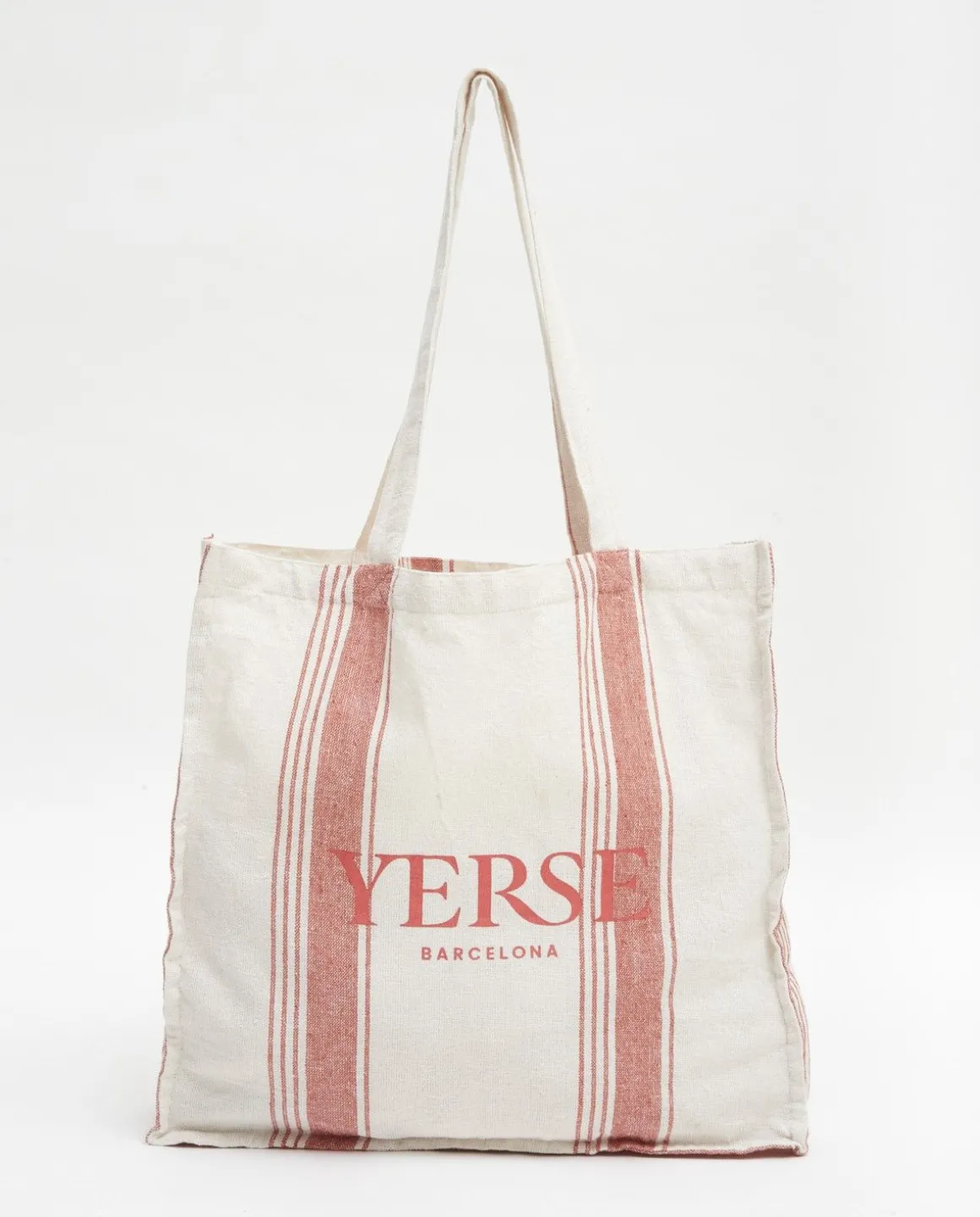 YERSE Beachwear^Cotton Stripes Tote Bag Terracota