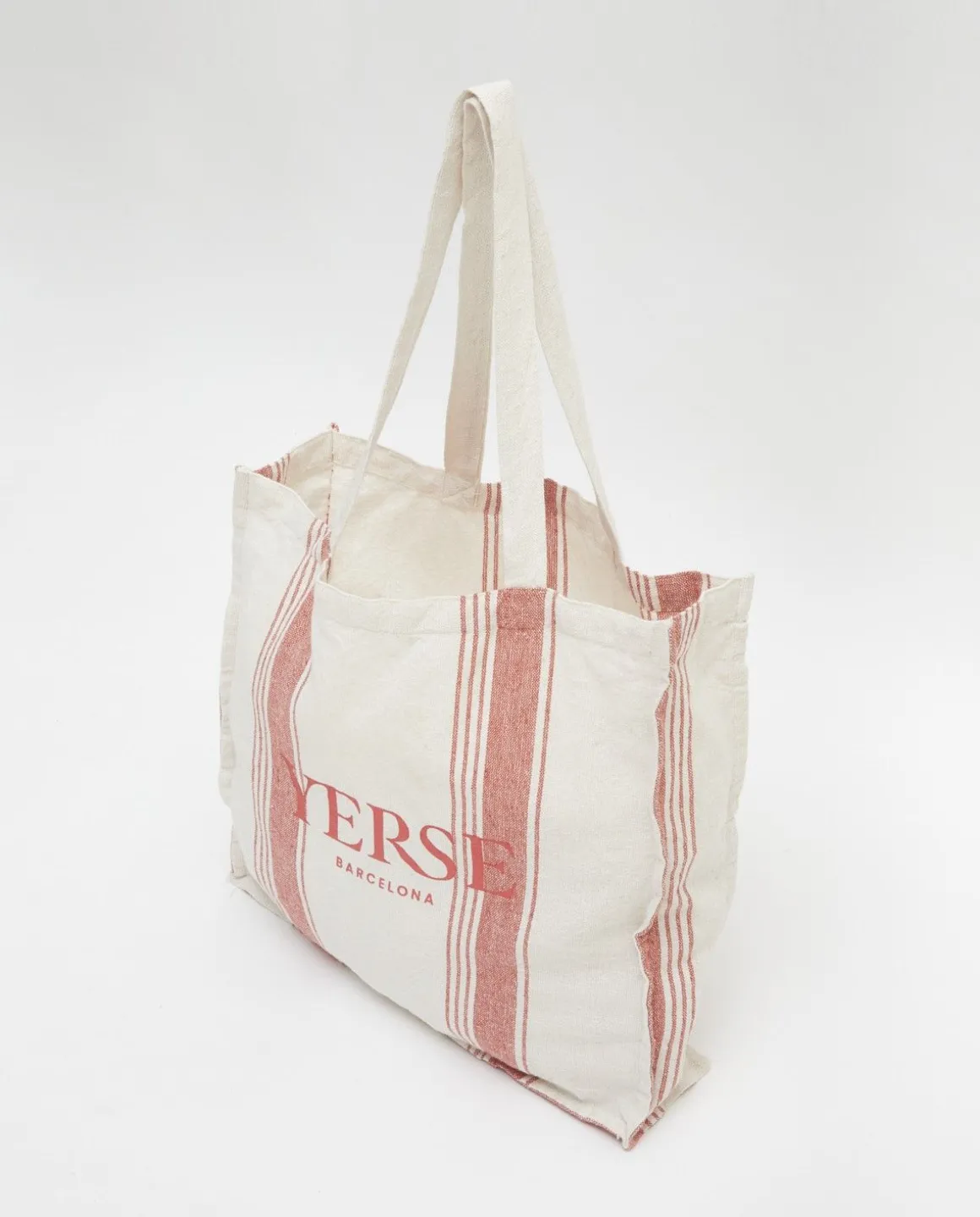 YERSE Beachwear^Cotton Stripes Tote Bag Terracota