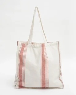YERSE Beachwear^Cotton Stripes Tote Bag Terracota