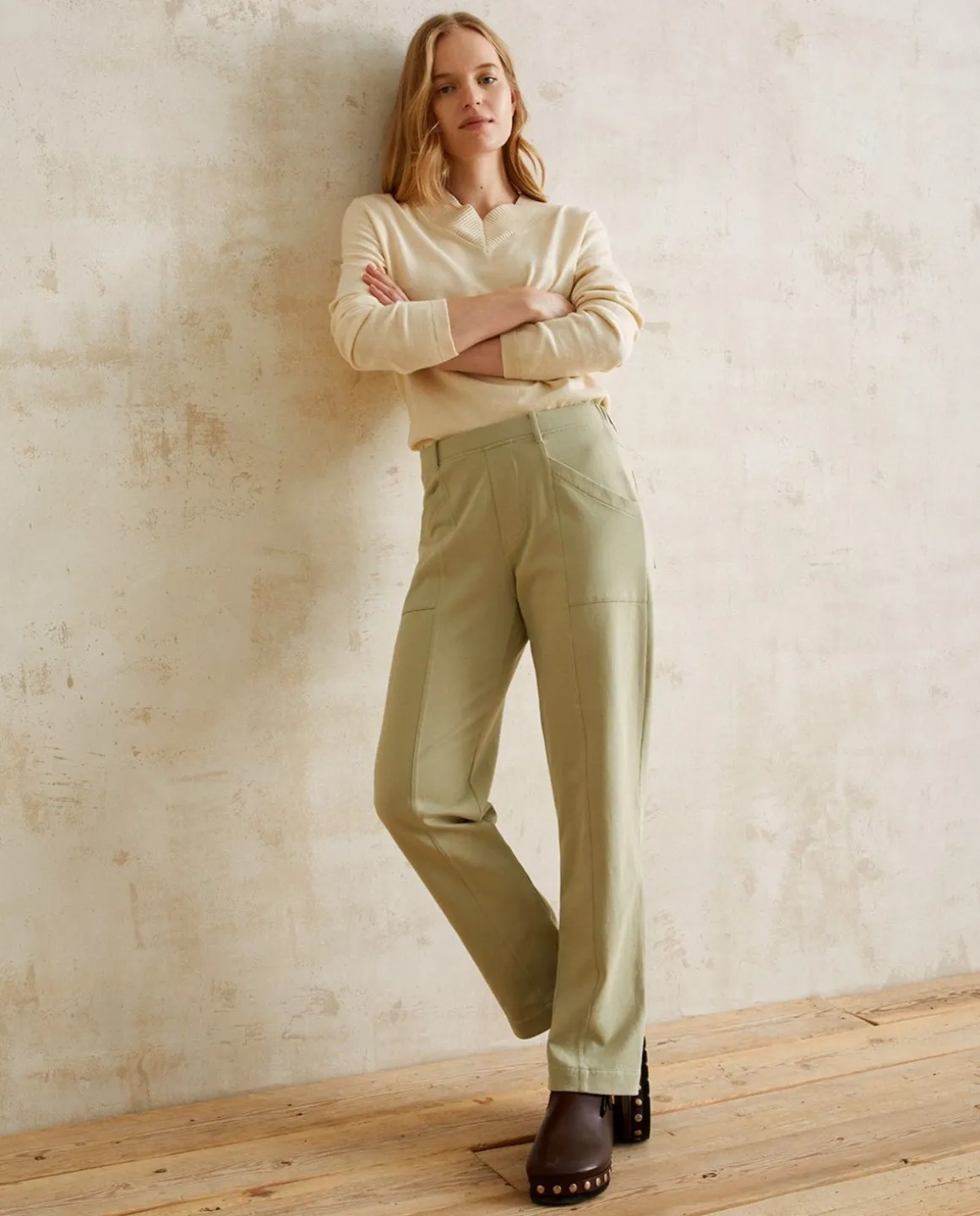 YERSE Trousers And Jeans^Cotton Trousers Green