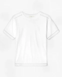 YERSE T- Shirts And Tops^Cotton T-Shirt Decorative Stitching White