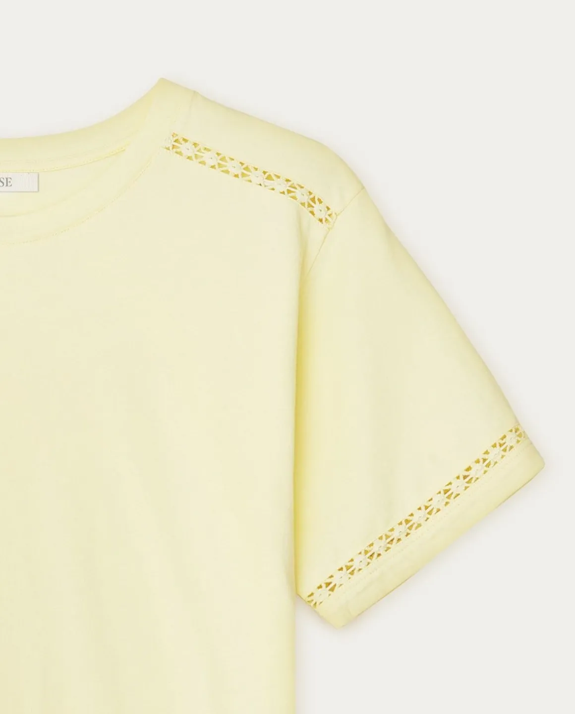 YERSE T- Shirts And Tops^Cotton T-Shirt Decorative Stitching Yellow
