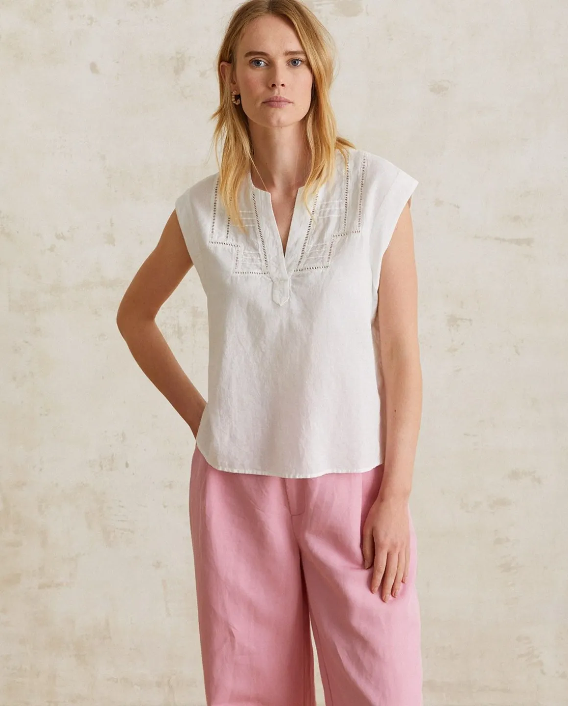 YERSE Shirts And Blouses^Cotton-Linen Blouse Ecru