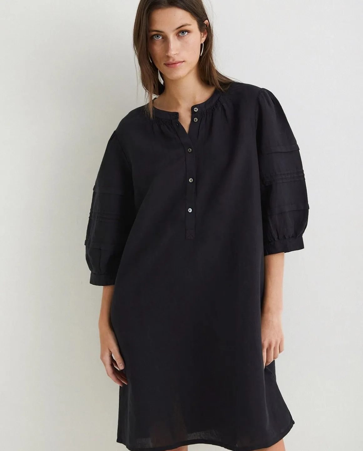 YERSE Dresses And Jumpsuits^Cotton-Linen Dress Black