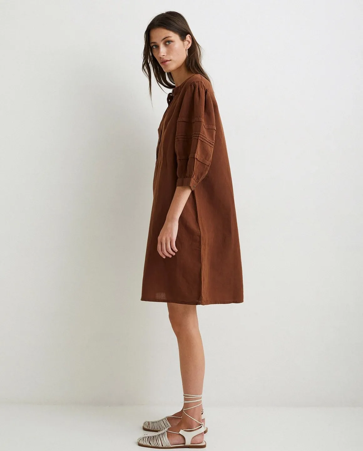 YERSE Dresses And Jumpsuits^Cotton-Linen Dress Brown