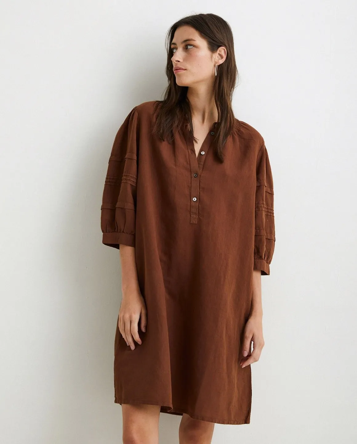 YERSE Dresses And Jumpsuits^Cotton-Linen Dress Brown