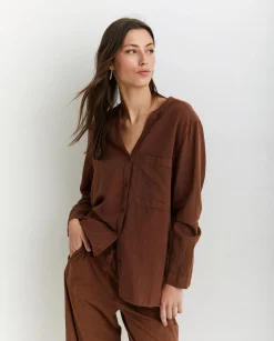 YERSE Shirts And Blouses^Cotton-Linen Shirt Brown
