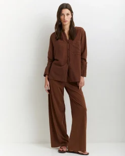 YERSE Shirts And Blouses^Cotton-Linen Shirt Brown