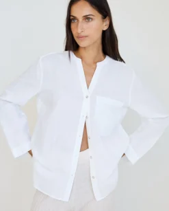 YERSE Shirts And Blouses^Cotton-Linen Shirt White