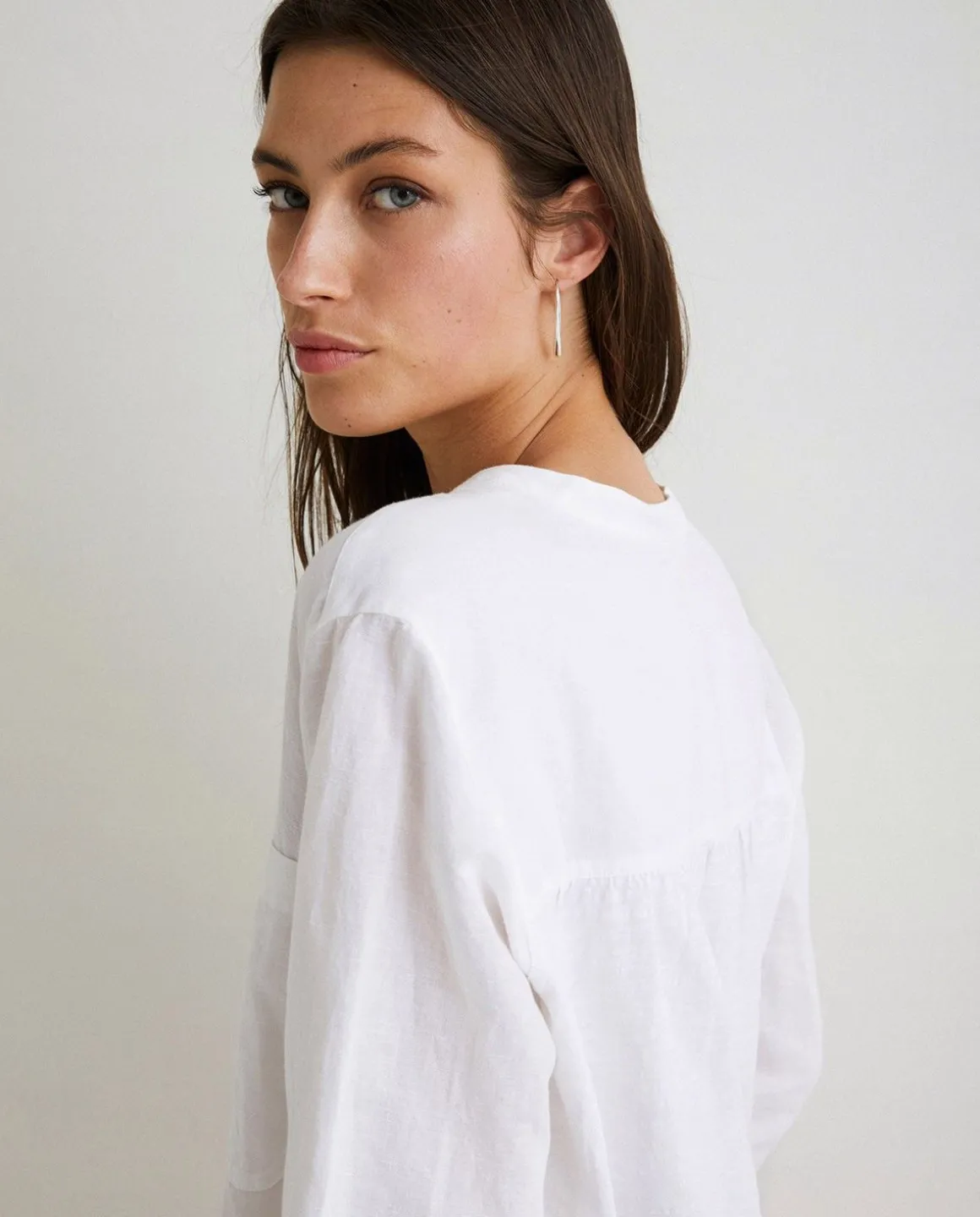 YERSE Shirts And Blouses^Cotton-Linen Shirt White