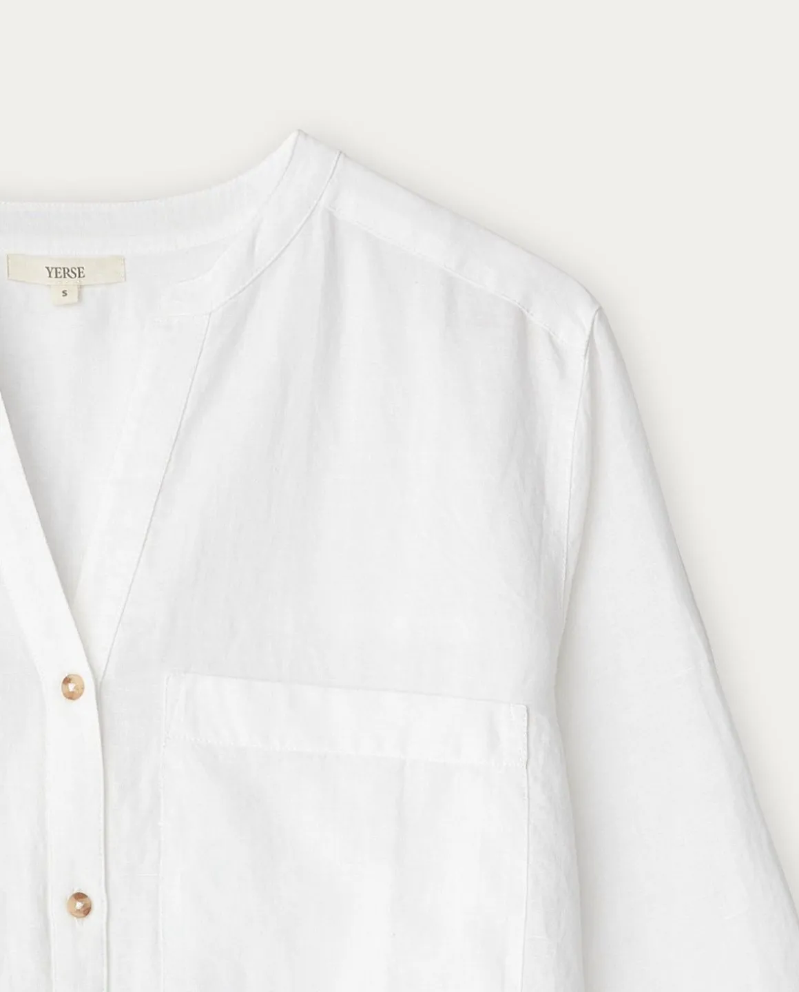 YERSE Shirts And Blouses^Cotton-Linen Shirt White