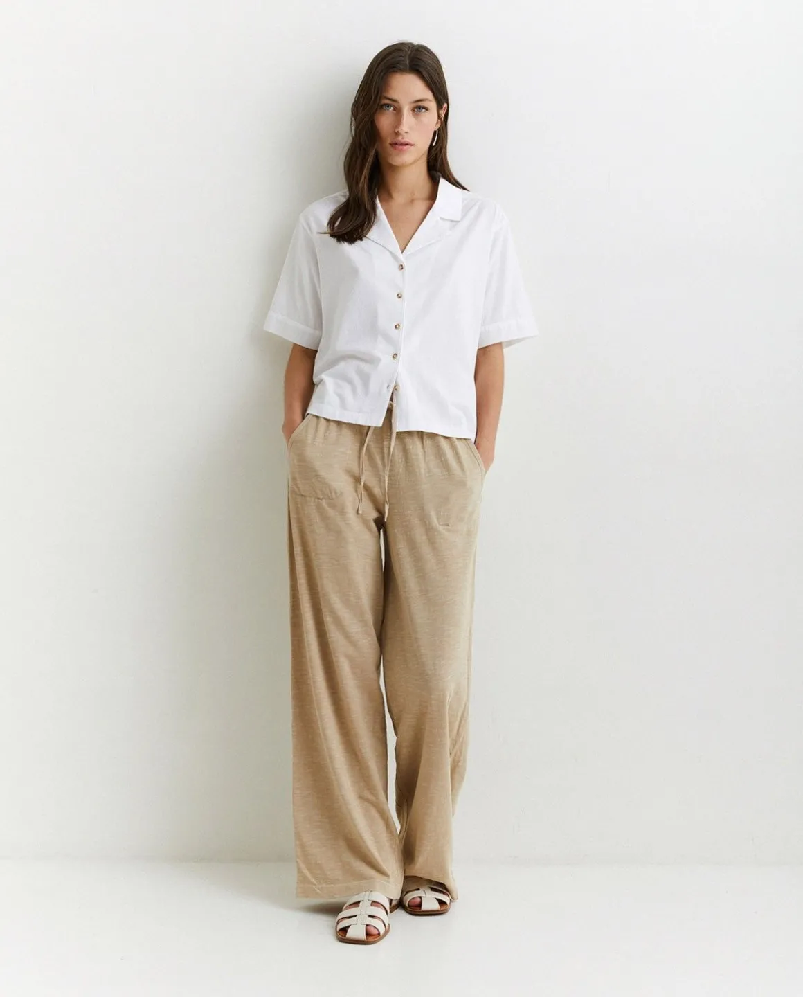 YERSE Trousers And Jeans^Cotton-Linen Trousers Beige