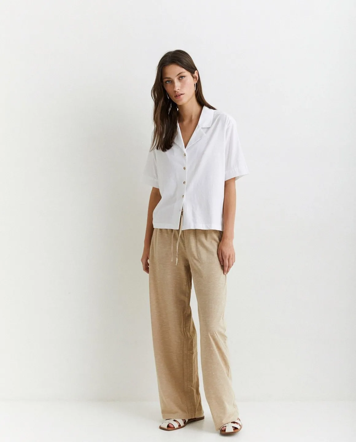 YERSE Trousers And Jeans^Cotton-Linen Trousers Beige