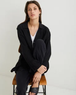 YERSE Trousers And Jeans^Cotton-Linen Trousers Black