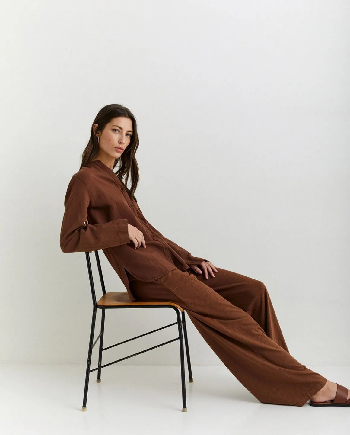 YERSE Trousers And Jeans^Cotton-Linen Trousers Brown