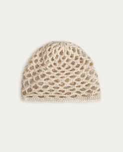 YERSE Hats^Crochet Cotton Cap Ecru