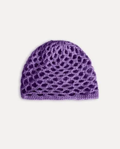 YERSE Hats^Crochet Cotton Cap Purple