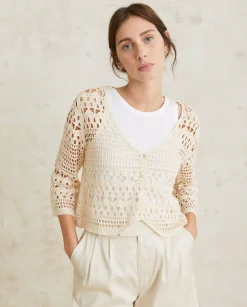 YERSE Sweaters & Cardigans^Crochet Cotton Cardigan Ecru