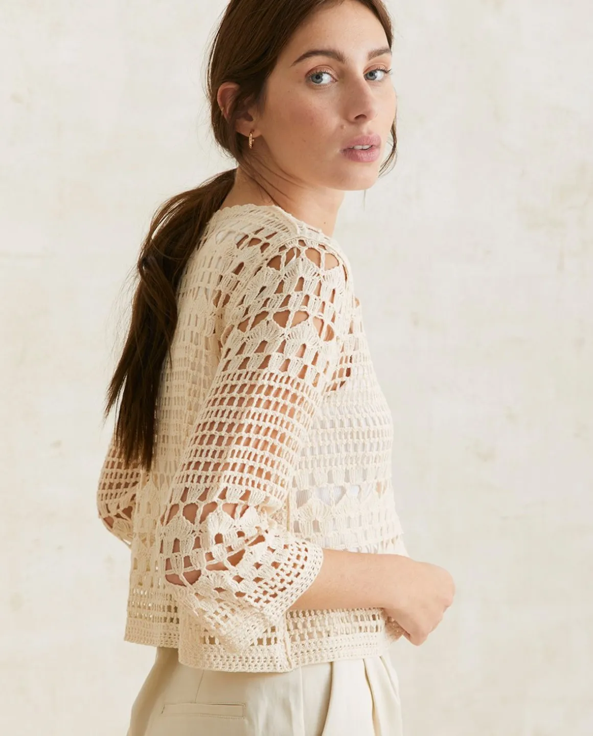 YERSE Sweaters & Cardigans^Crochet Cotton Cardigan Ecru