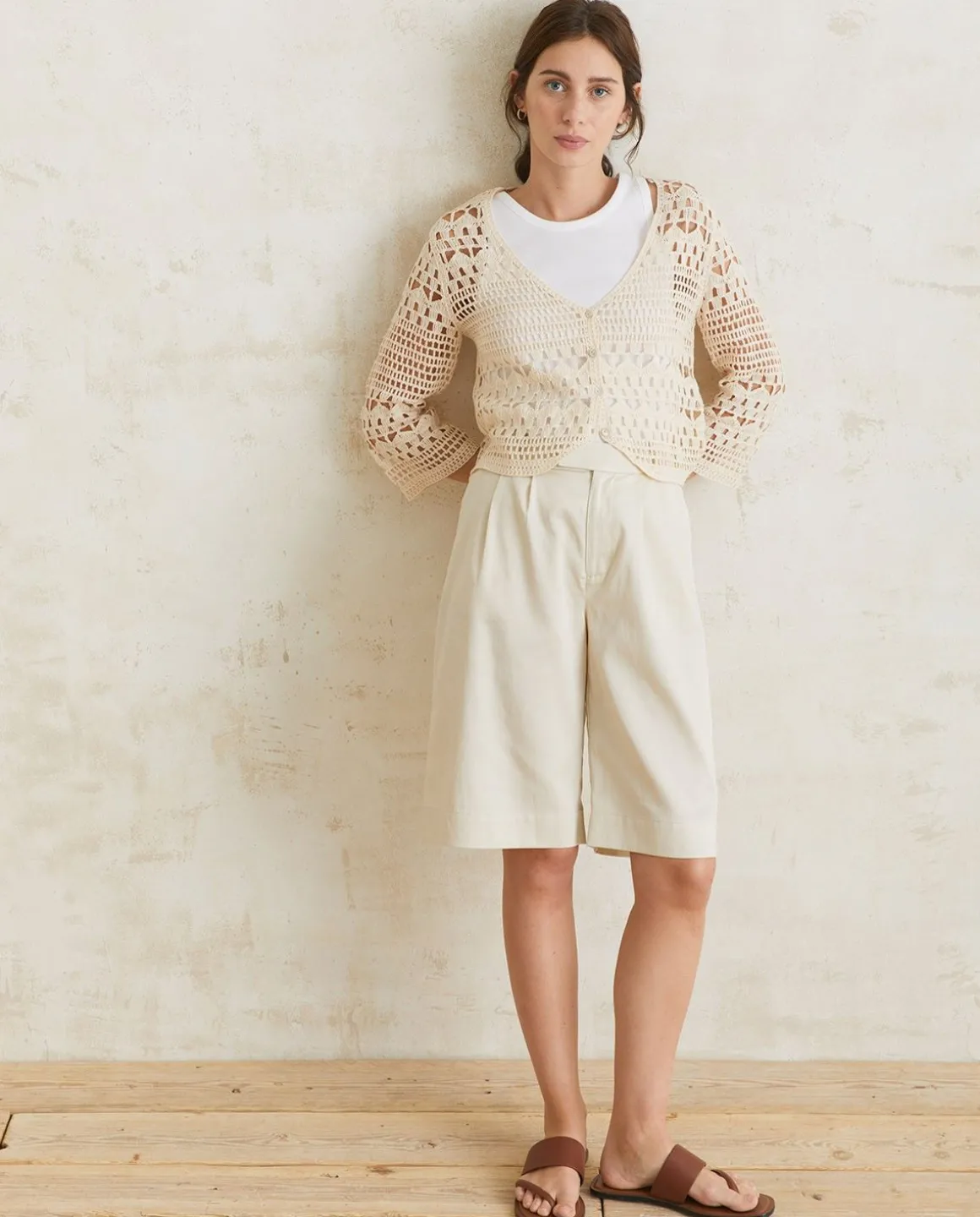 YERSE Sweaters & Cardigans^Crochet Cotton Cardigan Ecru
