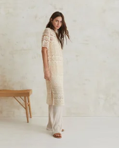 YERSE Dresses And Jumpsuits^Crochet Midi Dress Ecru
