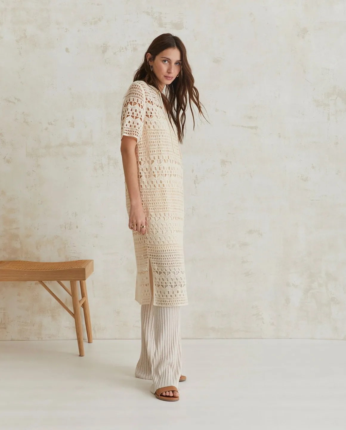 YERSE Dresses And Jumpsuits^Crochet Midi Dress Ecru