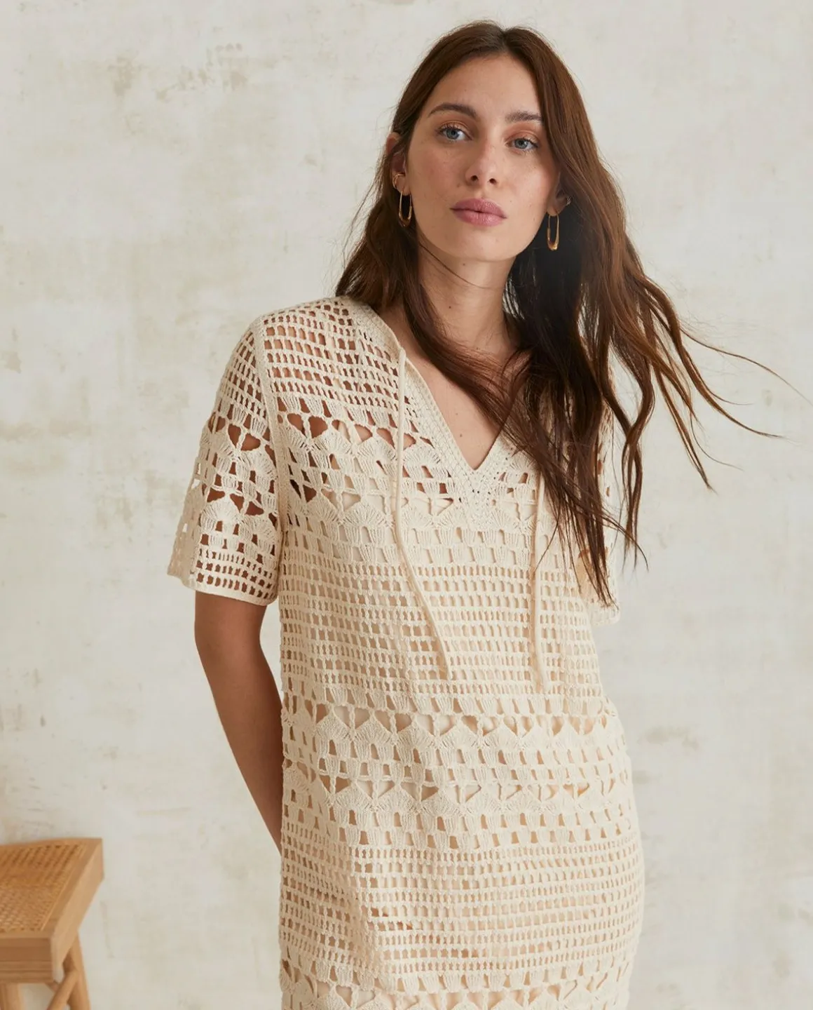 YERSE Dresses And Jumpsuits^Crochet Midi Dress Ecru