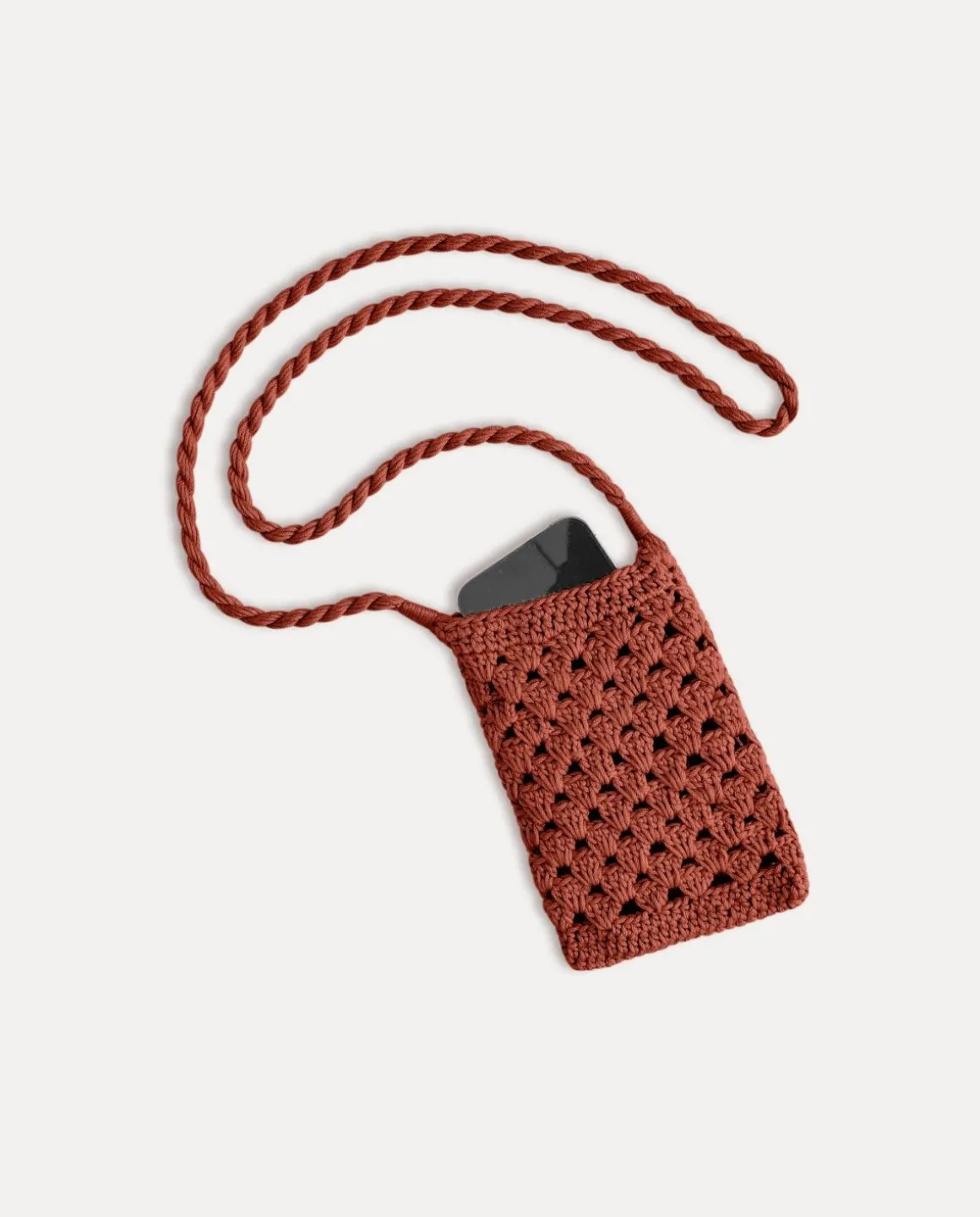 YERSE Bags^Crochet Mobile Pouch Chocolate