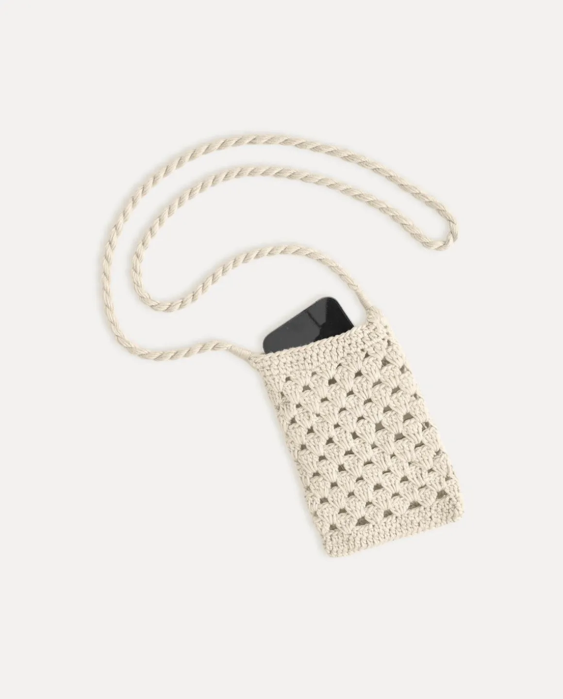 YERSE Bags^Crochet Mobile Pouch Natural