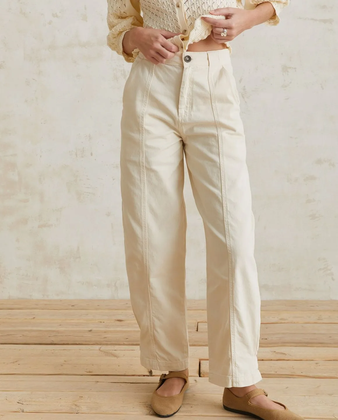 YERSE Trousers And Jeans^Denim Carrot Trousers Ecru