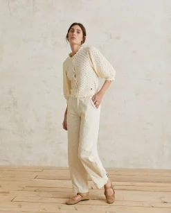YERSE Trousers And Jeans^Denim Carrot Trousers Ecru