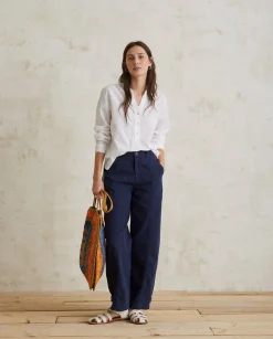 YERSE Trousers And Jeans^Denim Carrot Trousers Navy