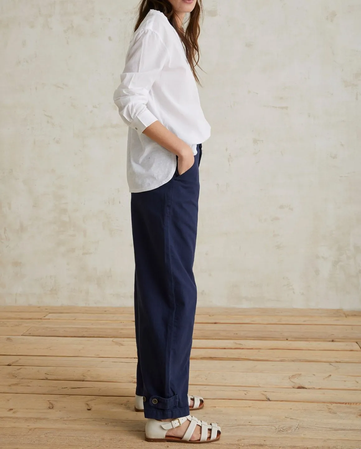 YERSE Trousers And Jeans^Denim Carrot Trousers Navy