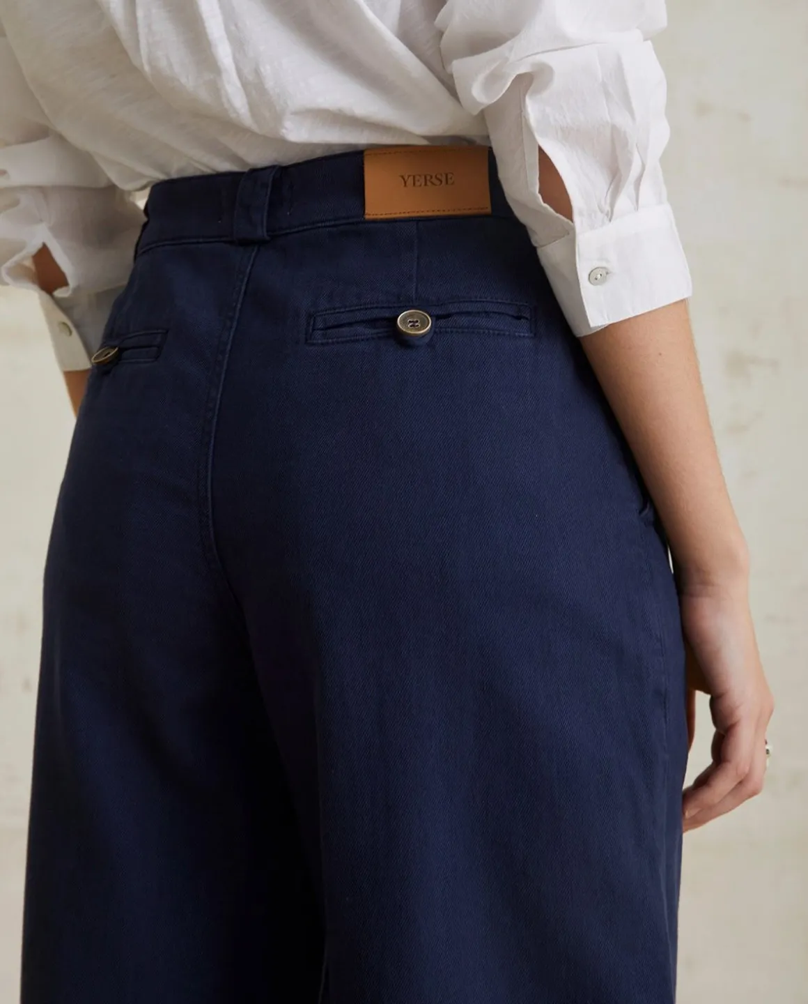YERSE Trousers And Jeans^Denim Carrot Trousers Navy