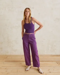 YERSE Trousers And Jeans^Denim Carrot Trousers Purple