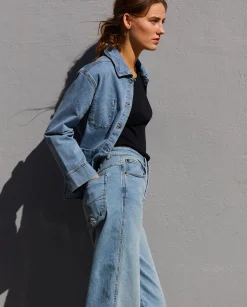 YERSE Jackets And Blazers^Denim Jacket Pockets Blue
