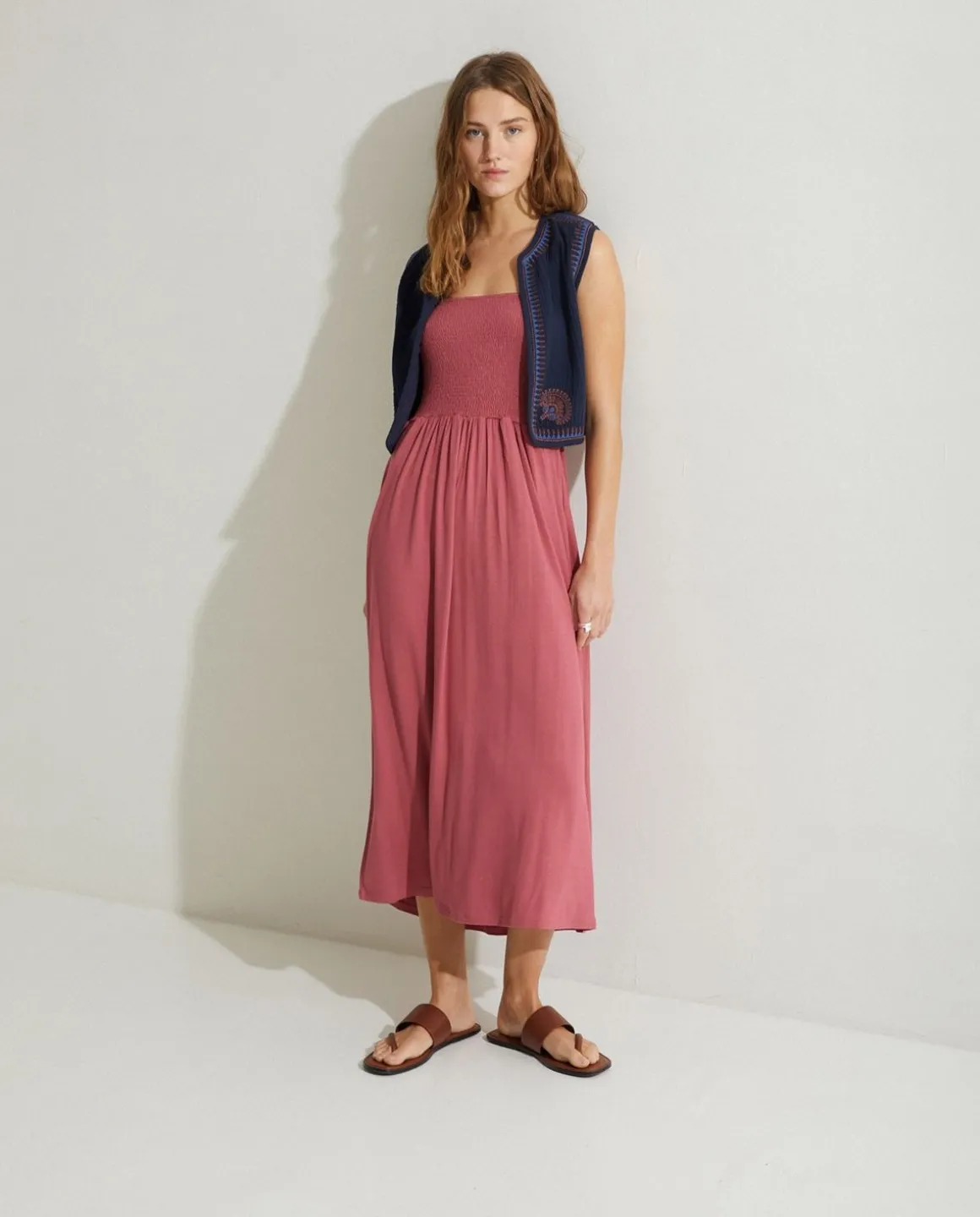 YERSE Dresses And Jumpsuits^Dress Gathered Straps Wine