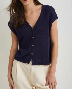 YERSE Sweaters & Cardigans^Drop-Sleeve Vest Navy