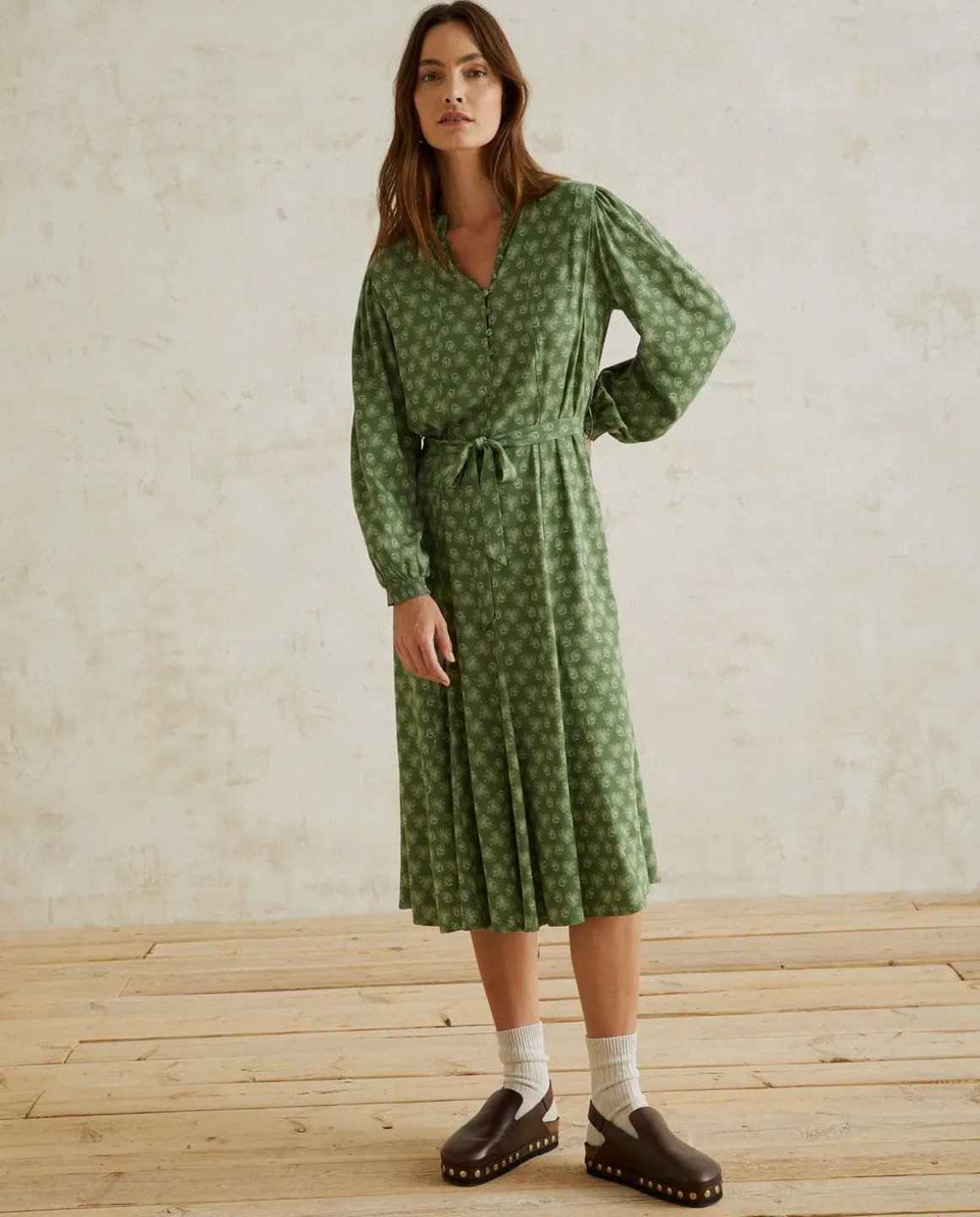 YERSE Dresses And Jumpsuits^Floral Midi Dress Green