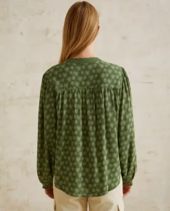 YERSE Shirts And Blouses^Flowers Shirt Green