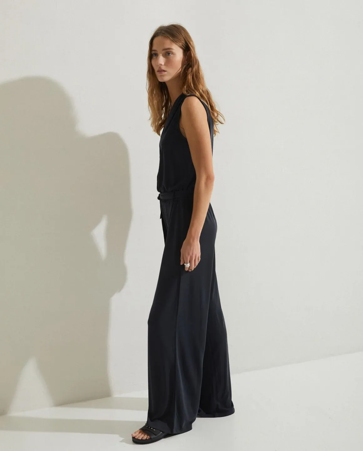 YERSE Dresses And Jumpsuits^Flowy Belted Jumpsuit Grey
