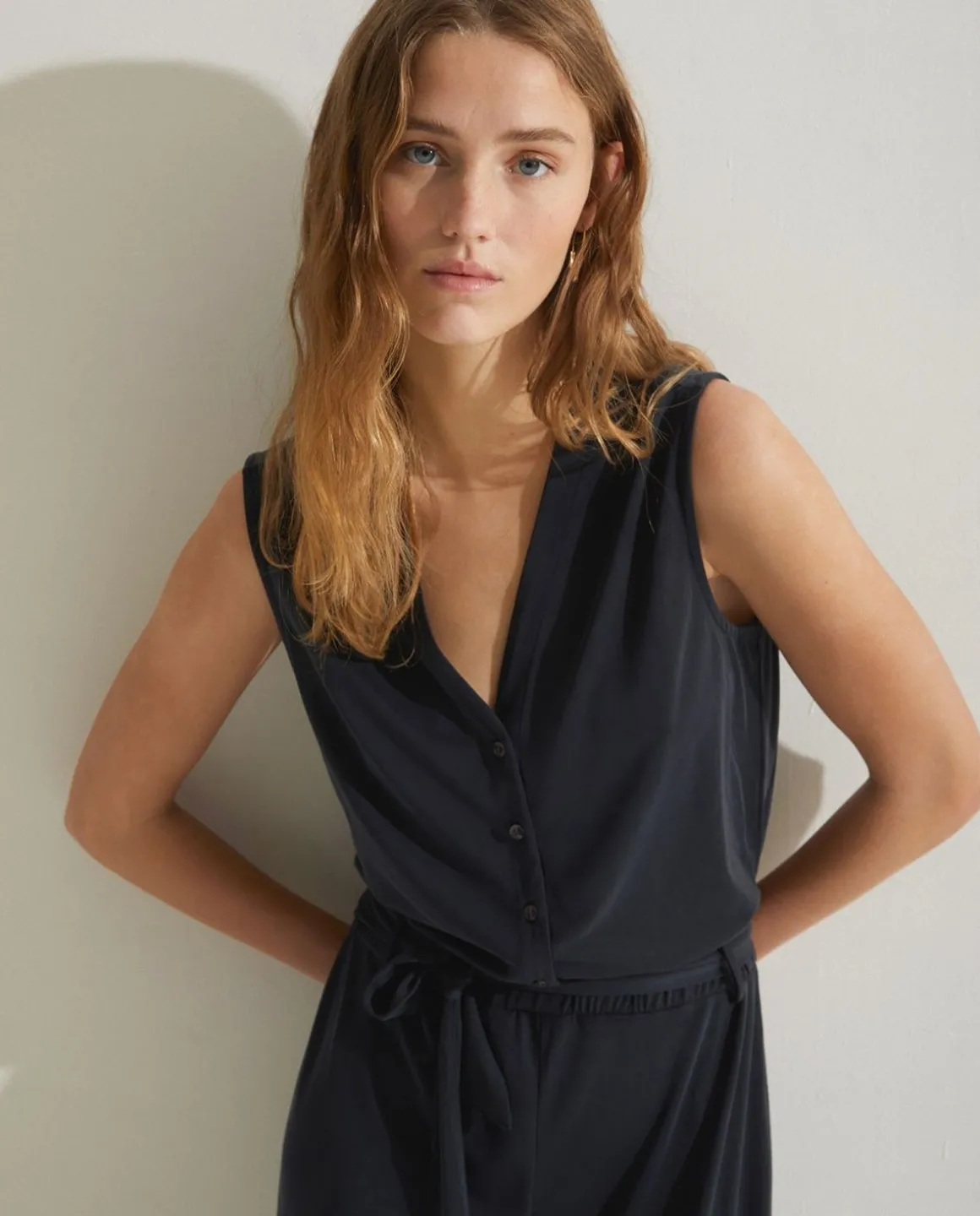 YERSE Dresses And Jumpsuits^Flowy Belted Jumpsuit Grey