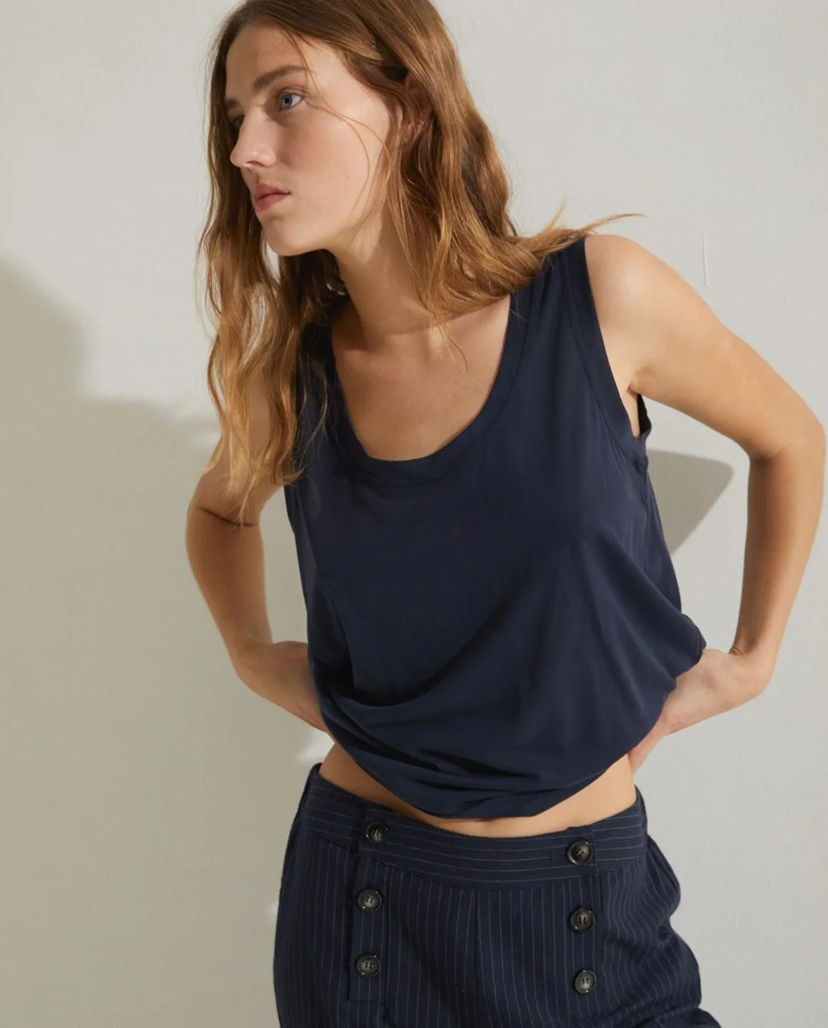YERSE T- Shirts And Tops^Flowy Camisole Top Navy