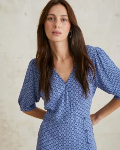 YERSE Dresses And Jumpsuits^Flowy Dress Puffed Sleeves Blue