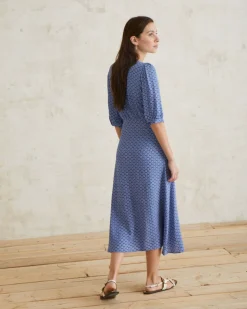 YERSE Dresses And Jumpsuits^Flowy Dress Puffed Sleeves Blue