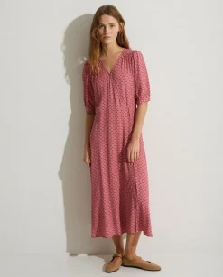 YERSE Dresses And Jumpsuits^Flowy Dress Puffed Sleeves Pink